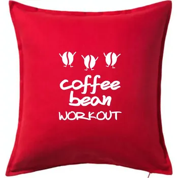 Polštář Coffee bean workout - Polštář 50x50 - 50x50 - Pouze potah ( Červená )