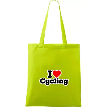 I love cycling - Taška bavlněná - 42 x 38 cm ( Limetková )