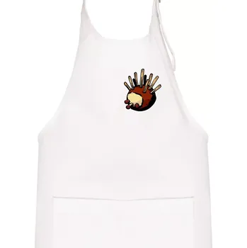 Kuchyňská zástěra Kaštanový ježeček - prso - Dětská zástěra na vaření - Univerzální velikost ( Bílá )