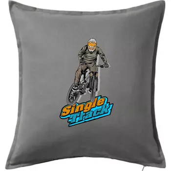Polštář Single track jezdec - Polštář 50x50 - 50x50 - Pouze potah ( Tmavě šedý melír )