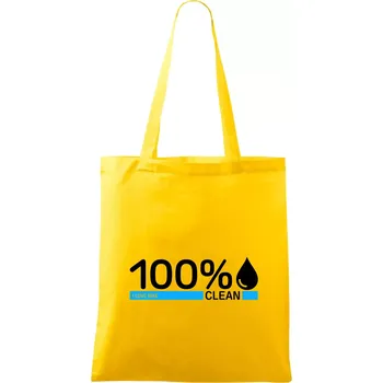 Nákupní taška 100% Clean - Taška bavlněná - 42 x 38 cm ( Žlutá )
