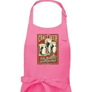 Kuchyňská zástěra Craft beer - Pánská zástěra na vaření - Univerzální velikost ( Růžová )