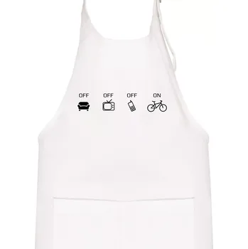 Kuchyňská zástěra Zapni cyklorežim - Dětská zástěra na vaření - Univerzální velikost ( Bílá )
