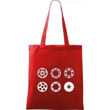 Nákupní taška Cyklo Převodníky - Taška bavlněná - 42 x 38 cm ( Červená )