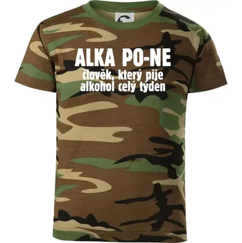 Alkapone - Dětské maskáčové triko - 146 cm/10 let ( Hnědý maskáč )