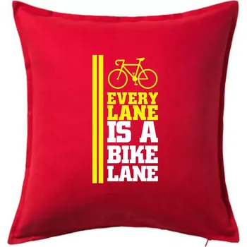 Polštář Every Lane Bike Lane - Polštář 50x50 - 50x50 - Včetně výplně ( Červená )