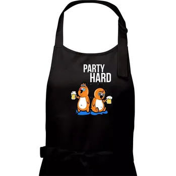 Kuchyňská zástěra Party hard ptáci - Dámská zástěra na vaření - Univerzální velikost ( Černá )