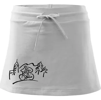 Dámské oblečení Cyklista na výletě - Sportovní sukně - two in one - S ( Bílá )