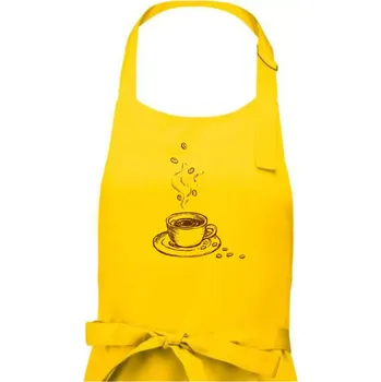 Kuchyňská zástěra Hrnek plný čerstvé kávy - Pánská zástěra na vaření - Univerzální velikost ( Žlutá )