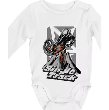 Kojenecký body Single track trať - Body kojenecké s dlouhým rukávem - Dlouhý r. do 3 měs ( Bílá )