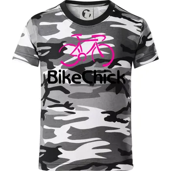 Chlapecké oblečení Bike Chick - Dětské maskáčové triko - 104-110cm / 3-4 roky ( Šedý maskáč )