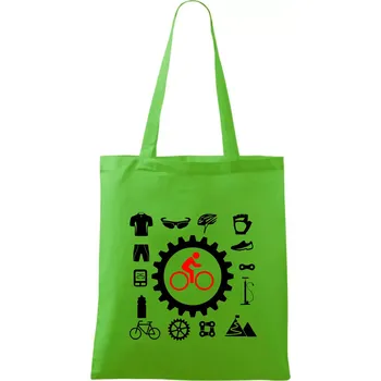 Nákupní taška Vše pro cyklistiku - Taška bavlněná - 42 x 38 cm ( Apple Green )