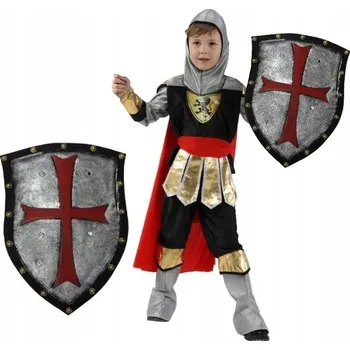 Karnevalový kostým KOSTÝM PŘEVLEK KOSTÝM BOJOVNÍK RYTÍŘ ZBROJ RYTÍŘSKÝ ŠTÍT 134 140