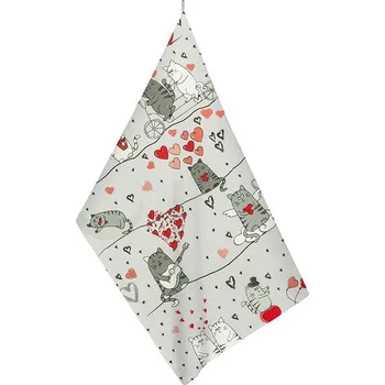 Utěrka Kuchyňská utěrka 1 ks Šedá,Bílá,Červená - 50x70 cm