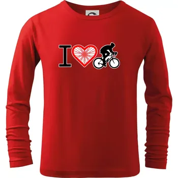 I love cycles výplet - Triko dětské Long Sleeve - 146 cm/10 let ( Červená )
