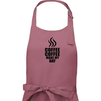 Kuchyňská zástěra Coffee make my day - Pánská zástěra na vaření - Univerzální velikost ( Starorůžová )
