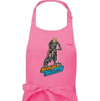 Kuchyňská zástěra Single track jezdec - Pánská zástěra na vaření - Univerzální velikost ( Růžová )