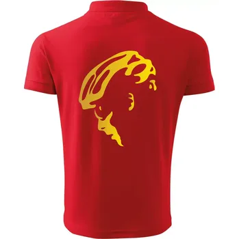 Pánská košile Hlava cyklista zlatá - Polokošile pánská Pique Polo 203 - S ( Červená )