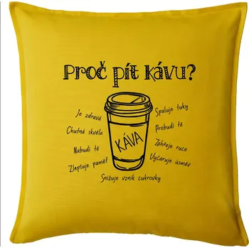 Polštář Benefity kávy - Polštář 50x50 - 50x50 - Pouze potah ( Žlutá )