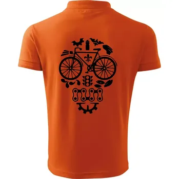 Pánská košile Bike lebka - Polokošile pánská Pique Polo 203 - 2XL ( Oranžová )