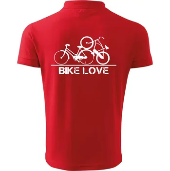 Pánská košile Bike love - Polokošile pánská Pique Polo 203 - 5XL ( Červená )