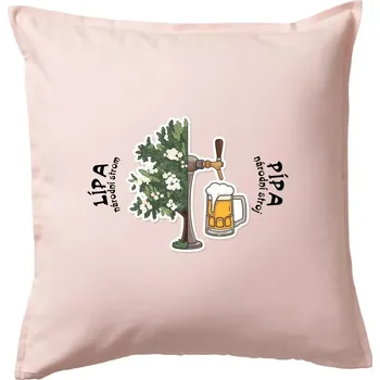 Polštář Lípa a pípa - Polštář 50x50 - 50x50 - Pouze potah ( Světle růžová )