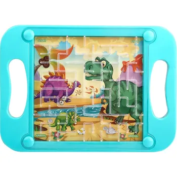 ostatní stavebnice Plastové bludiště pro děti 20 x 14,5 cm Dětská logická hra se 2 kovovými kuličkami Hlavolam Motorická hračka Rozvoj jemné motoriky modrá