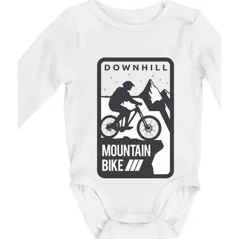 Kojenecký body MTB downhill hranaté - Body kojenecké s dlouhým rukávem - Dlouhý r. do 3 měs ( Bílá )