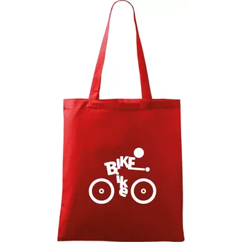 Bike nápis postava - Taška bavlněná - 42 x 38 cm ( Červená )