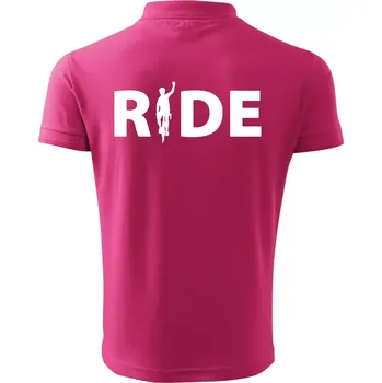 Pánská móda Ride - nápis s cyklistou - Polokošile pánská Pique Polo 203 - L ( Purpurová )
