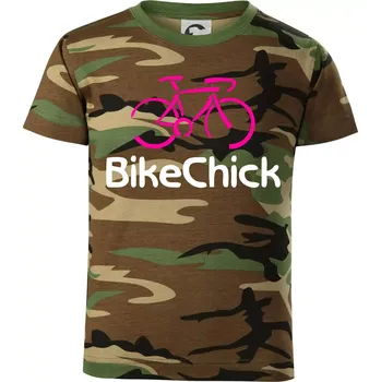 Chlapecké tričko Bike Chick - Dětské maskáčové triko - 134 cm/8 let ( Hnědý maskáč )