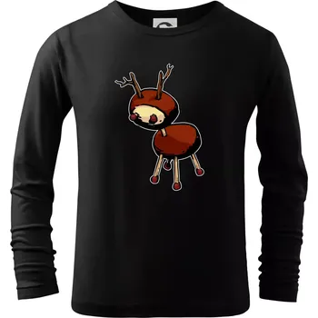 Chlapecké tričko Kaštanový jelínek - Triko dětské Long Sleeve - 122 cm/6 let ( Černá )