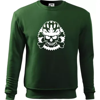 Pánská mikina Lebka cyklisty - helma - Mikina Essential pánská - XL ( Lahvově zelená )