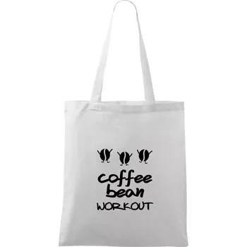 Nákupní taška Coffee bean workout - Taška bavlněná - 42 x 38 cm ( Bílá )