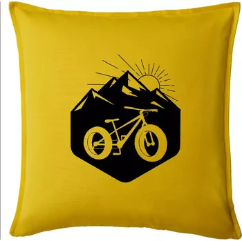 Polštář Fatbike hory - Polštář 50x50 - 50x50 - Pouze potah ( Žlutá )