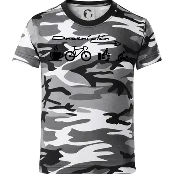 Chlapecké tričko Dnešní plán - Dětské maskáčové triko - 104-110cm / 3-4 roky ( Šedý maskáč )