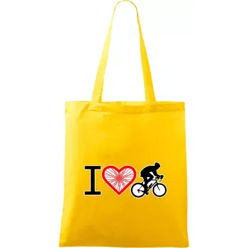 I love cycles výplet - Taška bavlněná - 42 x 38 cm ( Žlutá )