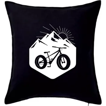 Polštář Fatbike hory - Polštář 50x50 - 50x50 - Pouze potah ( Černá )