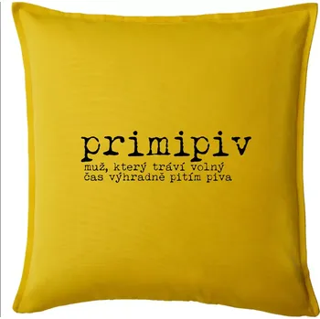 Polštář Čeština 2.0 - primipiv - Polštář 50x50 - 50x50 - Pouze potah ( Žlutá )