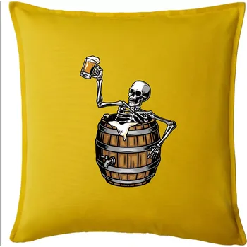 Polštář Kostra pivo - Polštář 50x50 - 50x50 - Pouze potah ( Žlutá )