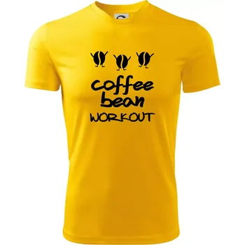 Chlapecké tričko Coffee bean workout - Dětské triko sportovní (dresovina) - 146 cm/10 let ( Žlutá )