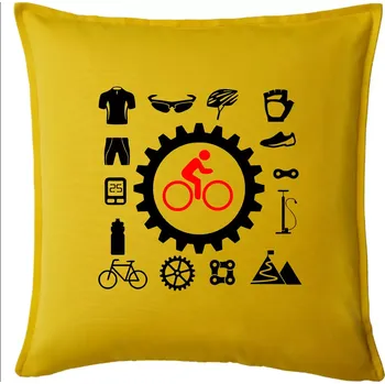 Polštář Vše pro cyklistiku - Polštář 50x50 - 50x50 - Pouze potah ( Žlutá )