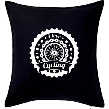 Polštář I love cycling - kolo - Polštář 50x50 - 50x50 - Pouze potah ( Černá )