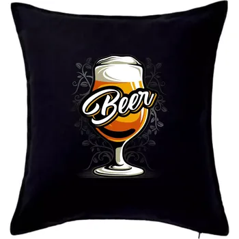 Polštář Beer sklenice s nožkou - Polštář 50x50 - 50x50 - Pouze potah ( Černá )