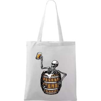Kostra pivo - Taška bavlněná - 42 x 38 cm ( Bílá )