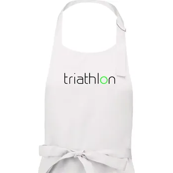 Kuchyňská zástěra Triathlon nápis - Dámská zástěra na vaření - Univerzální velikost ( Bílá )