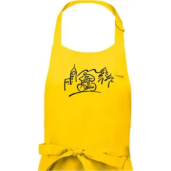 Kuchyňská zástěra Cyklista na výletě - Pánská zástěra na vaření - Univerzální velikost ( Žlutá )