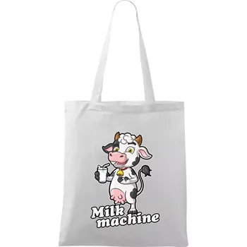 Milk machine - Taška bavlněná - 42 x 38 cm ( Bílá )