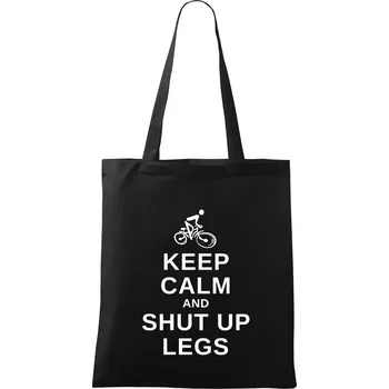 Nákupní taška Keep calm and shut your legs - Taška bavlněná - 42 x 38 cm ( Černá )