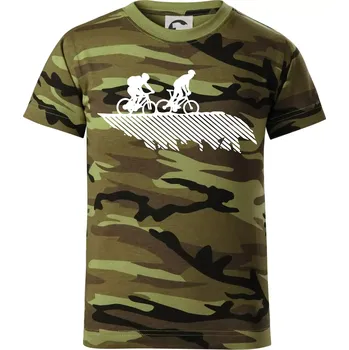 Chlapecké oblečení Cyclo duo - Dětské maskáčové triko - 134 cm/8 let ( Zelený maskáč )